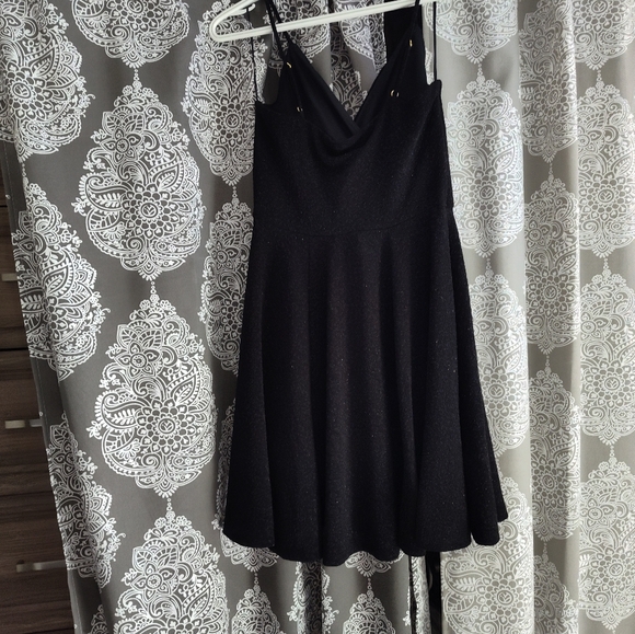 Revamped little black dress. US small, black glitter evening gown - Picture 2 of 7